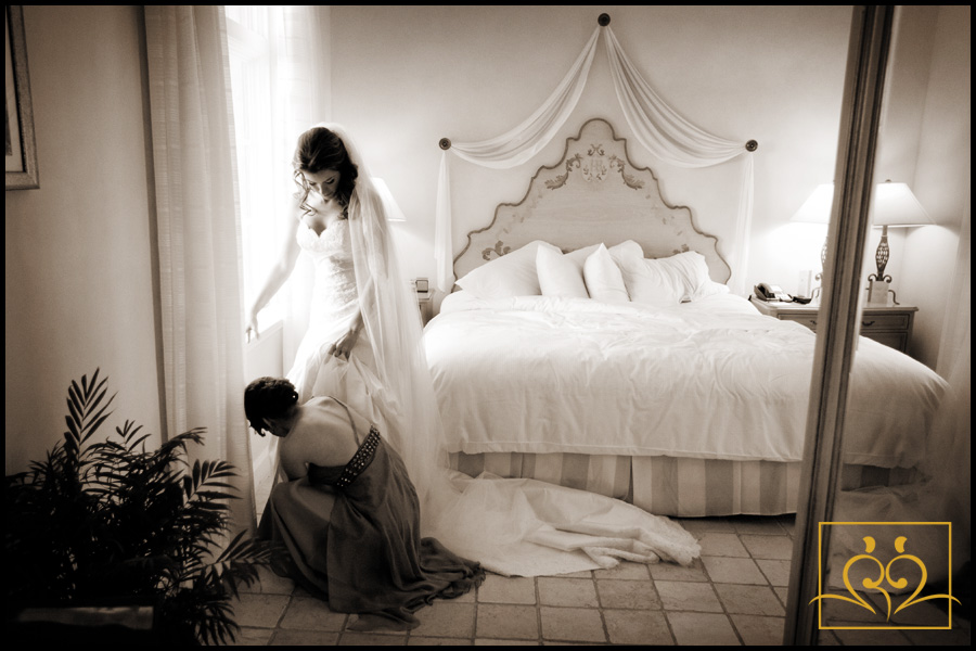 Getting ready in the beautiful bridal suite at the Biltmore Hotel/Coral Gables