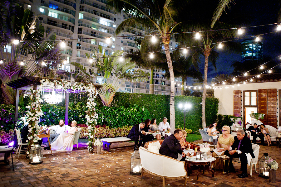 Miami Beach wedding reception outdoors